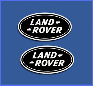 即納 ランドローバー ロゴ ブラック LAND ROVER 40mm x 20mm 2枚セット ステッカー 《送料無料》残り1点