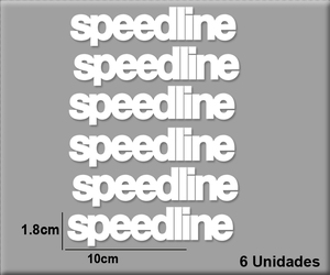 即納 スピードライン speedline ホワイト カッティング 100mm x 18mm 6枚セット ステッカー 《送料無料》