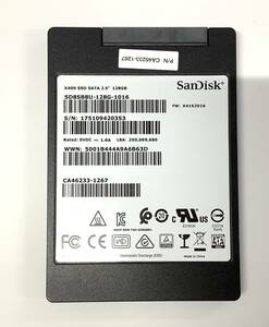 K5111337 SanDisk 128GB SATA SSD 2.5インチ 厚み約7㎜ 1点【中古動作品】