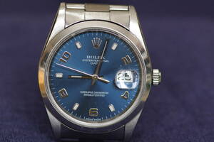 ◆ROLEX ロレックス 15200 P番 OYSTER PERPETUAL DATE オイスターパーペチュアル デイト◆ 文字盤ブルー 自動巻 メンズ腕時計　