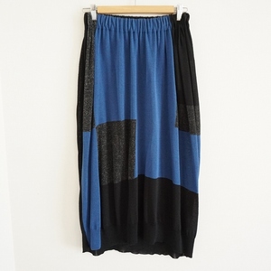 #anc wise Y's Yohji Yamamoto юбка 2 чёрный синий серый вязаный длинный женский [698511]