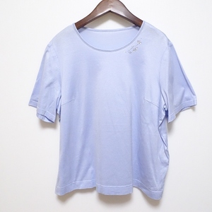 #snc レリアン Leilian カットソー Tシャツ 15+ 水色 半袖 ラインストーン 大きいサイズ レディース [830119]
