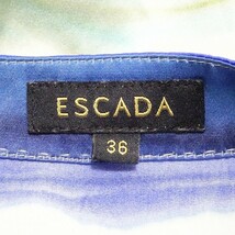 #snc エスカーダ ESCADA カットソー 36 青 マルチ シルク 半袖 レディース [785373]_画像6