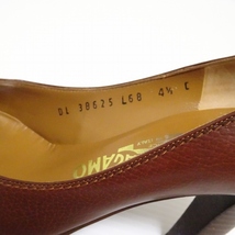 #ans サルヴァトーレ フェラガモ Ferragamo パンプス 4.5 C 茶 レザー イタリア製 レディース [447181]_画像5