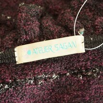 #wpc アトリエサガン ATELIER SAGAN カーディガン M 紫 ラメ スパンコール ビーズ ニット シルク混 モヘヤ混 レディース [848612]_画像5