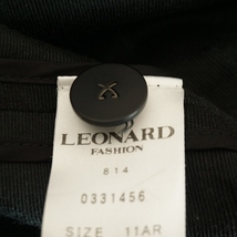 #apc レオナール LEONARD ジャケット 11AR 黒 シルク混 ロゴ柄 薄手 七分袖 レディース [813057]_画像6