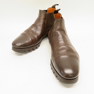 #ans サントーニ Santoni ショートブーツ 7 茶系 サイドゴア メンズ [828542]