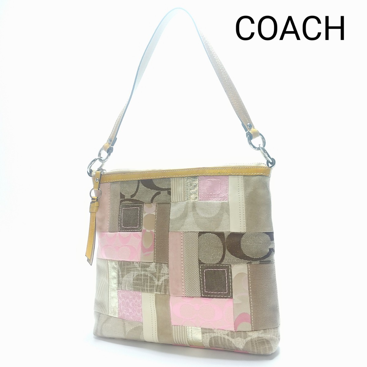 COACH コーチ シグネチャー キャンバス ショルダーバッグ ブラウン