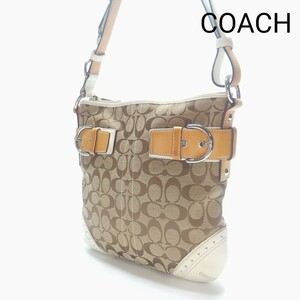 COACH COACHショルダーバッグ シグネチャー ショルダーバッグ コーチ ２way 肩掛け 斜め掛け キャンバス ベージュ ホワイト