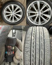 V37　スカイライン　純正　アルミホイール　17×7.5J　+45　P.C.D114.3　BS　レグノ　GR-XⅡ　225/55R17　１９年モデル_画像2