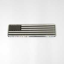 送料無料 アメリカ USA 国旗 アルミ　プレート エンブレム ステッカー 黒 キャデラック ジープ シボレー ハーレーダビッドソン C105_画像1
