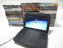 [no1 NN5845] BRUEDOT ブルードット BBDP-1000K ポータブル ブルーレイ ディスク プレーヤー DVD 洋画 アニメ 53枚 セット まとめ売り_画像1