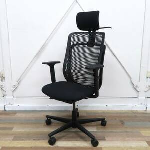 【展示品・2023年製】内田洋行　AJCHAIR2　可動肘　ハンガー　ヘッドレスト　ブラック