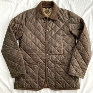 LAVENHAM ラベンハム キルティングジャケット コート ブラウン 茶色 中綿 襟コーデュロイ 36（Sサイズ相当） イギリス製 英国製 ◎極美品