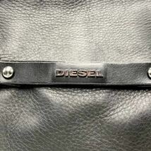 DIESEL ディーゼル レザーバッグ 2way トートバッグ ショルダーバッグ ボストンバッグ 本革 オールレザー ブラック 黒 ロゴ 大容量 1円〜_画像8