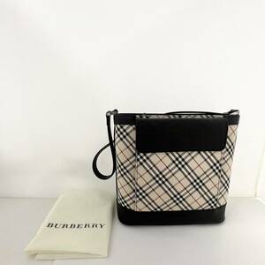 13604/ Burberry バーバリー トートバッグ ノバチェック柄 ベージュ ブラック カバン ブランド品