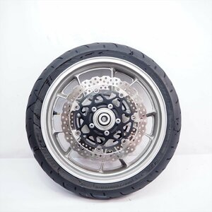 ZZR1400 ZXT40A-025 07年外し純正フロントホイール ディスクローター アクスルシャフトZZ-R1400 ZX14 06-11年