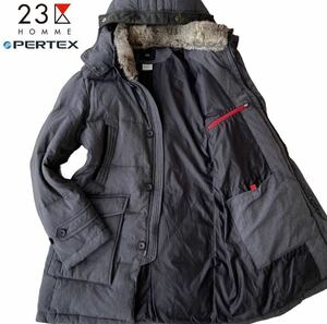 定価6.6万/美品/XLサイズ◆ 23区オム 高機能ダウンコート pertex 163 高機密ナイロン 撥水加工 ラビットファー メンズ 23区 HOMME 50サイズ