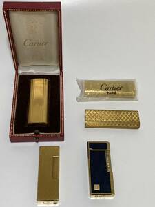 ★ジャンク品★ dunhill ダンヒル Cartier カルティエ GIVENCHY ジバンシー ローラー式 ガスライター ブラック ゴールドカラー 5点まとめて