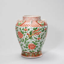 中国美術　五彩　花鳳凰絵　陶器　陶磁器　焼物　置物　擺件　唐物　時代物　中国古玩　YS23101701_画像2