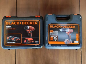 【新品未使用】BLACK DECKER　コードレスインパクトドライバーとブラシレス振動ドリルドライバー 18Vリチウムイオンバッテリー計4個