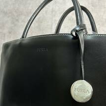 ■1円〜〈美品!!〉■FURLA フルラ メンズ レザー 2way ビジネスバッグ ショルダー トート 2室 本革 A4/PC収納 イタリア製 黒 チャーム付き_画像5