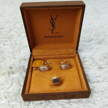 【1円~】ブランドカフス4個まとめ Yves Saint Laurent イヴサンローラン1個/Christian Dior クリスチャンディオール3個 箱付き_画像5