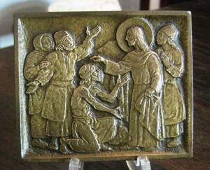 イエスキリストの一生のひとこま　その5ハンセン病治療 　銅メダル　歴史　宗教