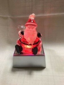 クリスマス飾り サンタクロース　光る　卓上　電池式　動画有　インテリア小物/雑貨　保管品　サンタさん部分はプラスチック製/置物/飾り物