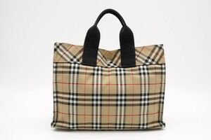 1円〜 バーバリー ブルーレーベル ハンドバッグ トート ノバチェック ナイロンキャンバス ベージュ 良品 Burberry BLUE LABEL 6380h