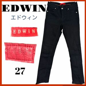 エドウィン EDWIN レディース 黒スキ二ー ストレート パンツ デニム ジーンズ 黒