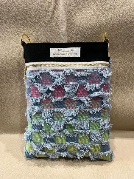 ハンドメイド☆スマホポーチ・スマホショルダー/お洒落デニム