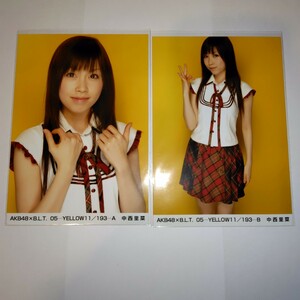 AKB48 中西里菜 AKB48×B.L.T.2007 05 YELLOW A B 2種コンプ 生写真 BLT やまぐちりこ