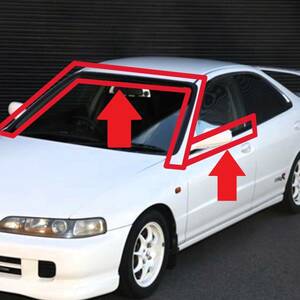 【ホンダ】インテグラ DC1/DC2 モール 5点 (フロント ウィンドウ・ドア) ガラス 水切り HONDA INTEGRA Moulding Front Windshield・Door