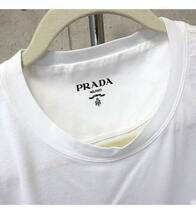 銀座店 プラダ 新品 トライアングル ロゴ Tシャツ 半袖 size:XL 白_画像4
