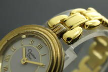 VMPD5-1010-17 Christian Dior クリスチャンディオール 腕時計 3051 ラウンド ローマン クォーツ 約29g レディース ゴールド ジャンク_画像5