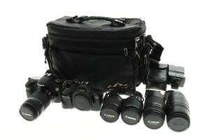 VMPD5-1013-6 キャノン 一眼レフカメラ EOS 60D 850 レンズ 75-300mm 100-200mm 28-80mm 18-55mm セット 付属品付き 動作未確認 ジャンク