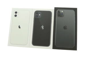 VMPD5-111-19 Apple アップル iPhone 11 Pro Max ケース 空ケース 箱 空箱 3点セット まとめ売り ホワイト ブラック 中古