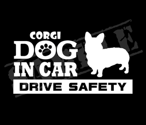 ★☆DOG IN CAR・DRIVE SAFETY　コーギー（立ち姿）　ワンちゃんステッカー☆★