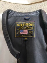 VANSON バンソン シングル ライダースジャケット 革ジャン レザージャケット サイズ34_画像4