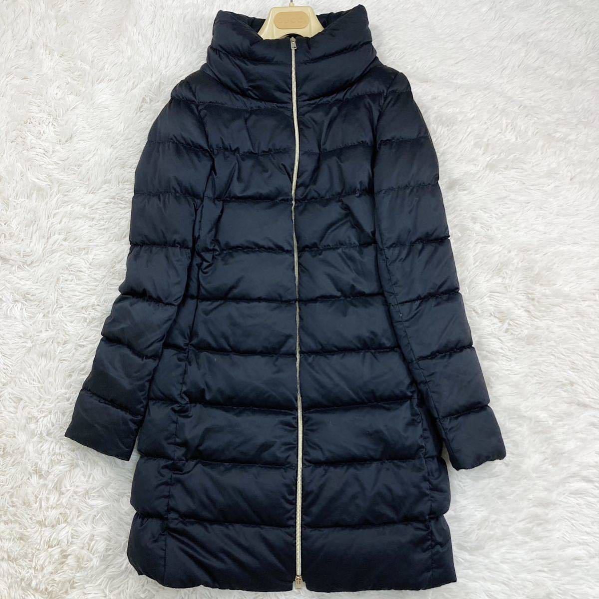 HERNO ヘルノ ダウンジャケット レディース 紺ネイビー ゴールド金具 46-