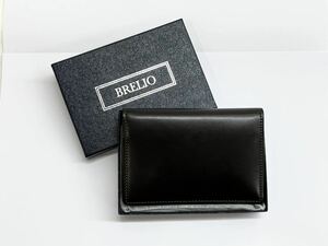 ▲未使用品【ブレイリオ　Brelio】コードバン・本革・名刺入れ・カードケース・ブラウン系・ケース入り 