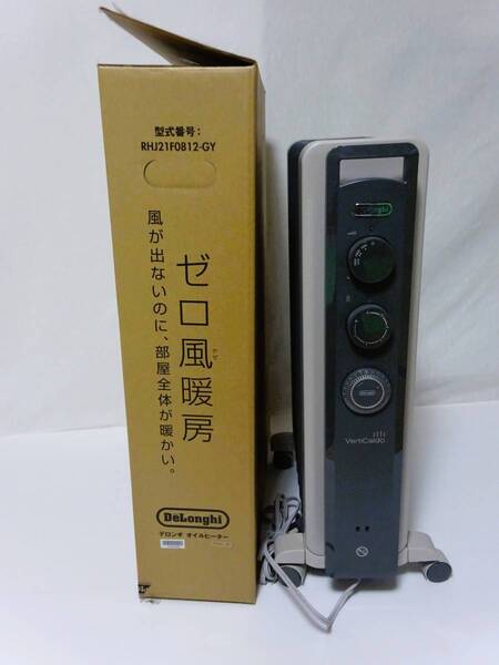 未使用 デロンギ ヴェルティカルド オイルヒーター 最大10畳 24時間電子タイマー付 ゼロ風暖房 空気がクリーン 肌も喉も乾燥しにくい
