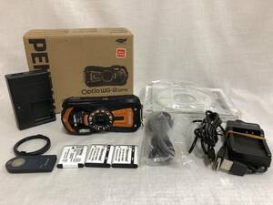 ★動作確認済み　中古品 PENTAX デジカメ Optio WG-2 GPS オレンジ ★