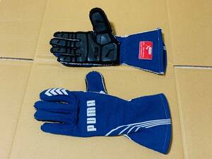 PUMA racing glove M size FIA official recognition 10 blue out .. Italy made no-meks driving gloves Puma 