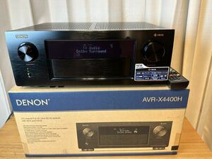 美品 元箱有り デノン DENON AVアンプAuro-3D Dolby Atmos DTS:X/HEOS機能/ハイレゾ音源対応/HDCP2.2 ブラック AVR-X4400H 