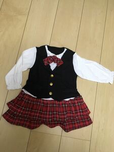 36 beautiful goods girl 90 red check frill skirt. piling put on manner cut and sewn 