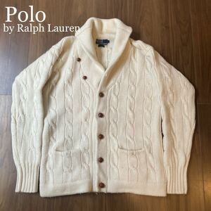 ビンテージ　Polo by Ralp Lauren ラルフローレン　ショールカラー　カーディガン