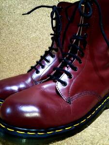 【Dr.MARTENS】ドクターマーチン 英国製 1919 スチールトゥ10ホールブーツ UK11 (30cm ) チェリーレッド イングランド製 貴重【良品】