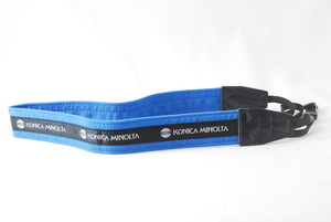 * unused *KONICA MINOLTA Konica Minolta camera strap black color ( black )× blue × white color shoulder Alpha α Camera Strap*